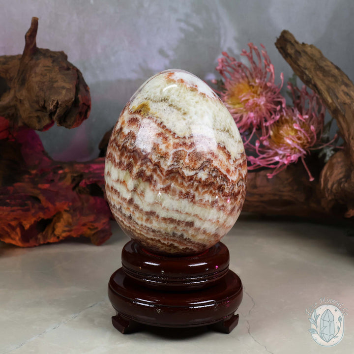 Large Pork Stone (Red Banded Calcite) Egg