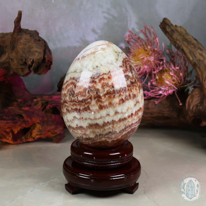 Large Pork Stone (Red Banded Calcite) Egg