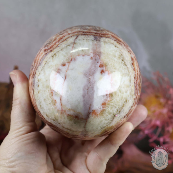 Large Pork Stone (Red Banded Calcite) Egg