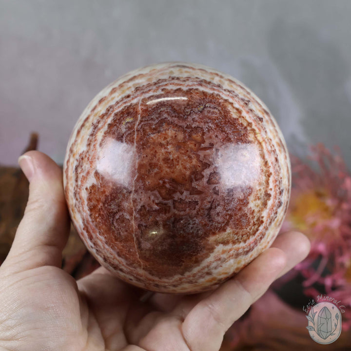 Large Pork Stone (Red Banded Calcite) Egg