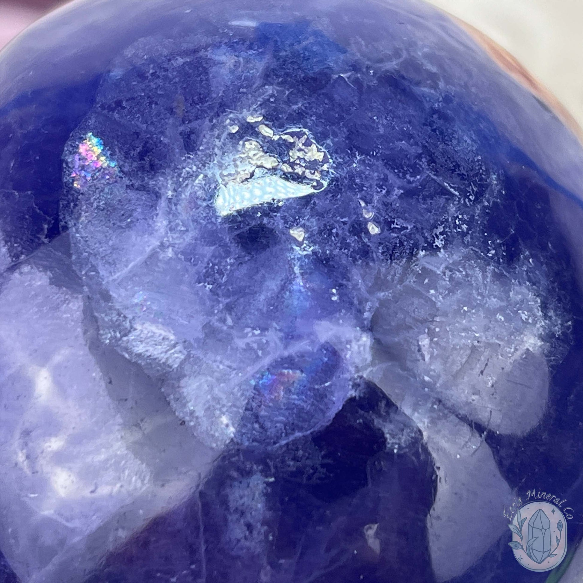 Polished Purple Fluorite Skull Carving