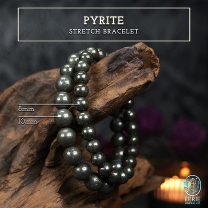 Pyrite Beaded Boho Stretch Bracelet