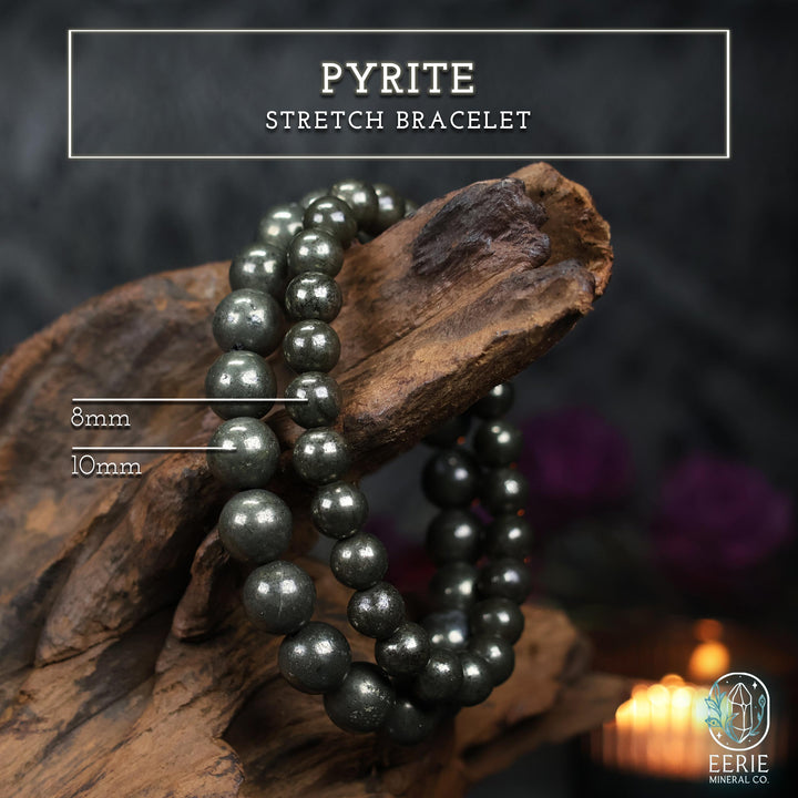 Pyrite Beaded Boho Stretch Bracelet