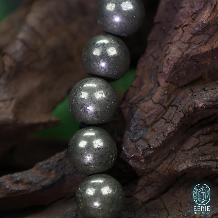 Pyrite Beaded Boho Stretch Bracelet