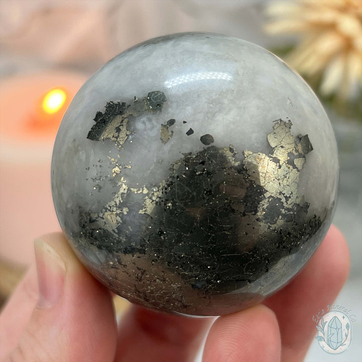 53mm Pyrite and Quartz Polished Sphere