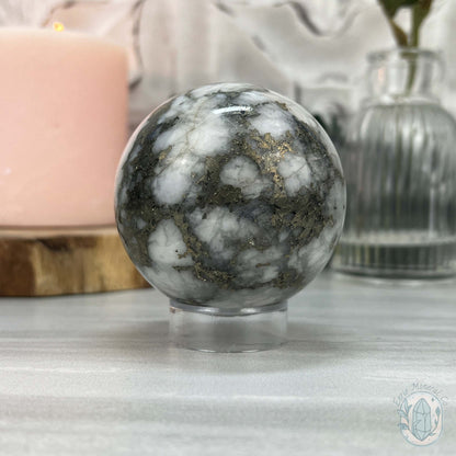 61mm Pyrite and Quartz Polished Sphere