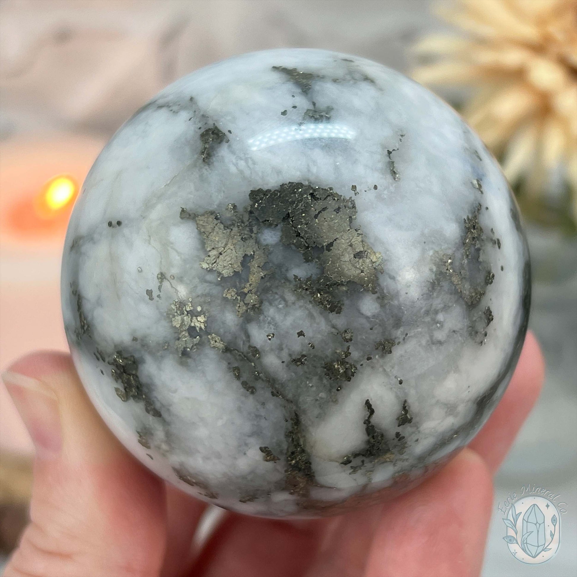 61mm Pyrite and Quartz Polished Sphere