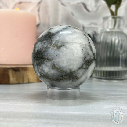 61mm Pyrite and Quartz Polished Sphere