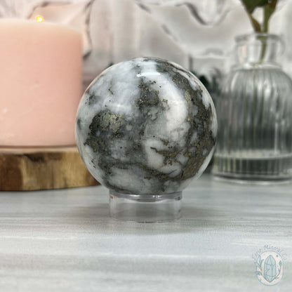 61mm Pyrite and Quartz Polished Sphere