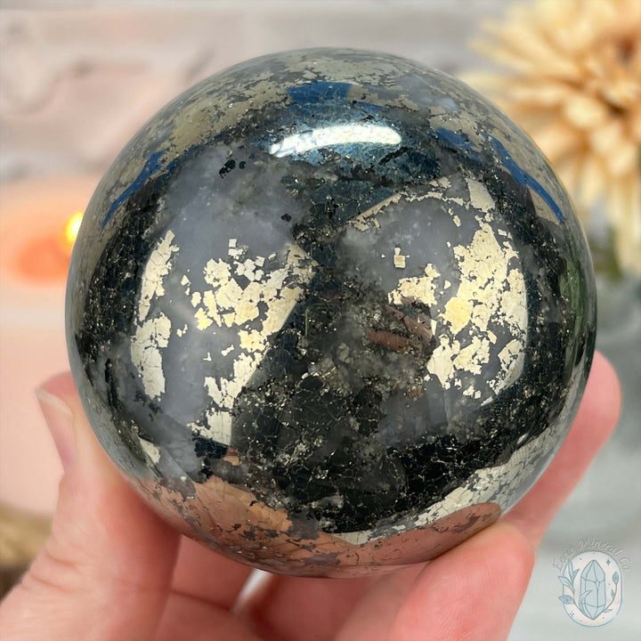 70mm Pyrite and Quartz Polished Sphere