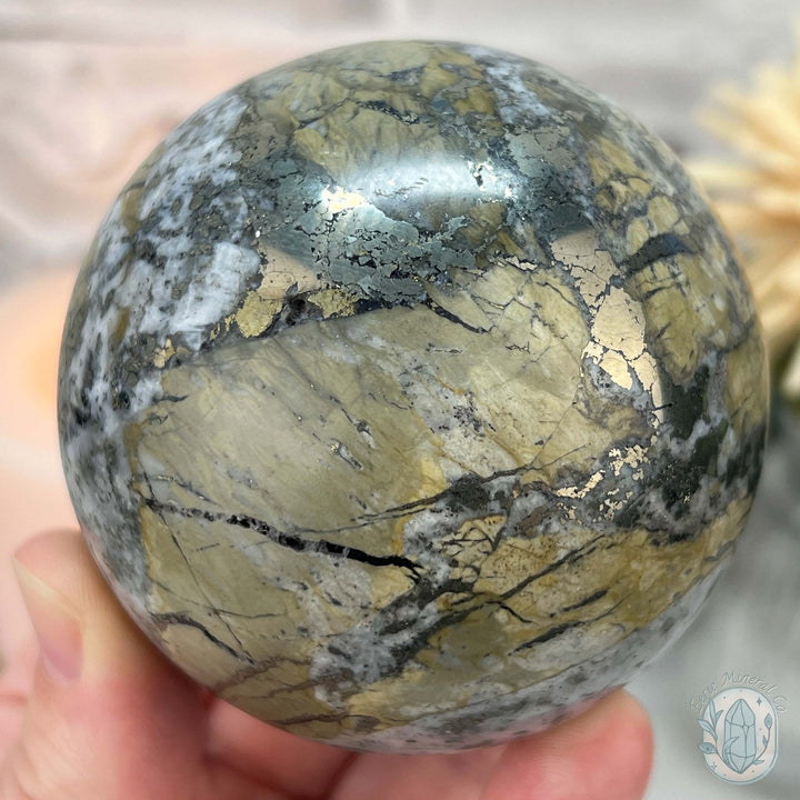 68mm Pyrite and Quartz Polished Sphere