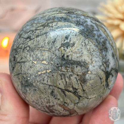 68mm Pyrite and Quartz Polished Sphere
