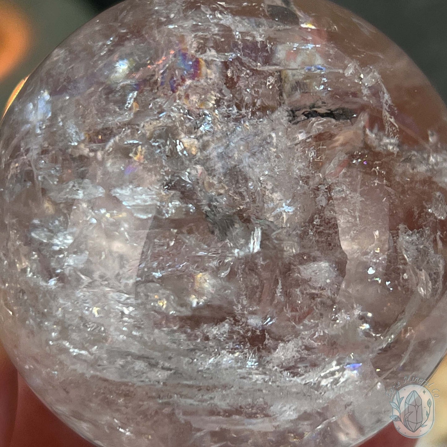 53mm Polished Clear Quartz Sphere with Rainbows