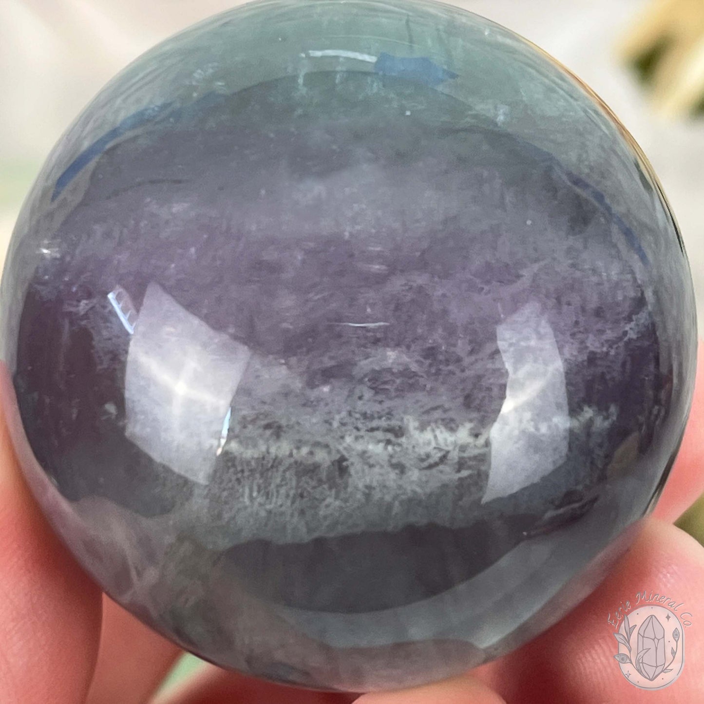 48mm Polished Rainbow Fluorite Sphere with Flash