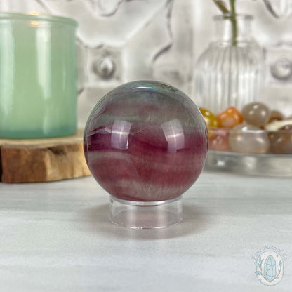 53mm Polished Rainbow Fluorite Sphere with Flash