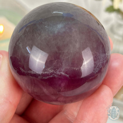 53mm Polished Rainbow Fluorite Sphere with Flash