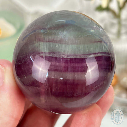 53mm Polished Rainbow Fluorite Sphere with Flash