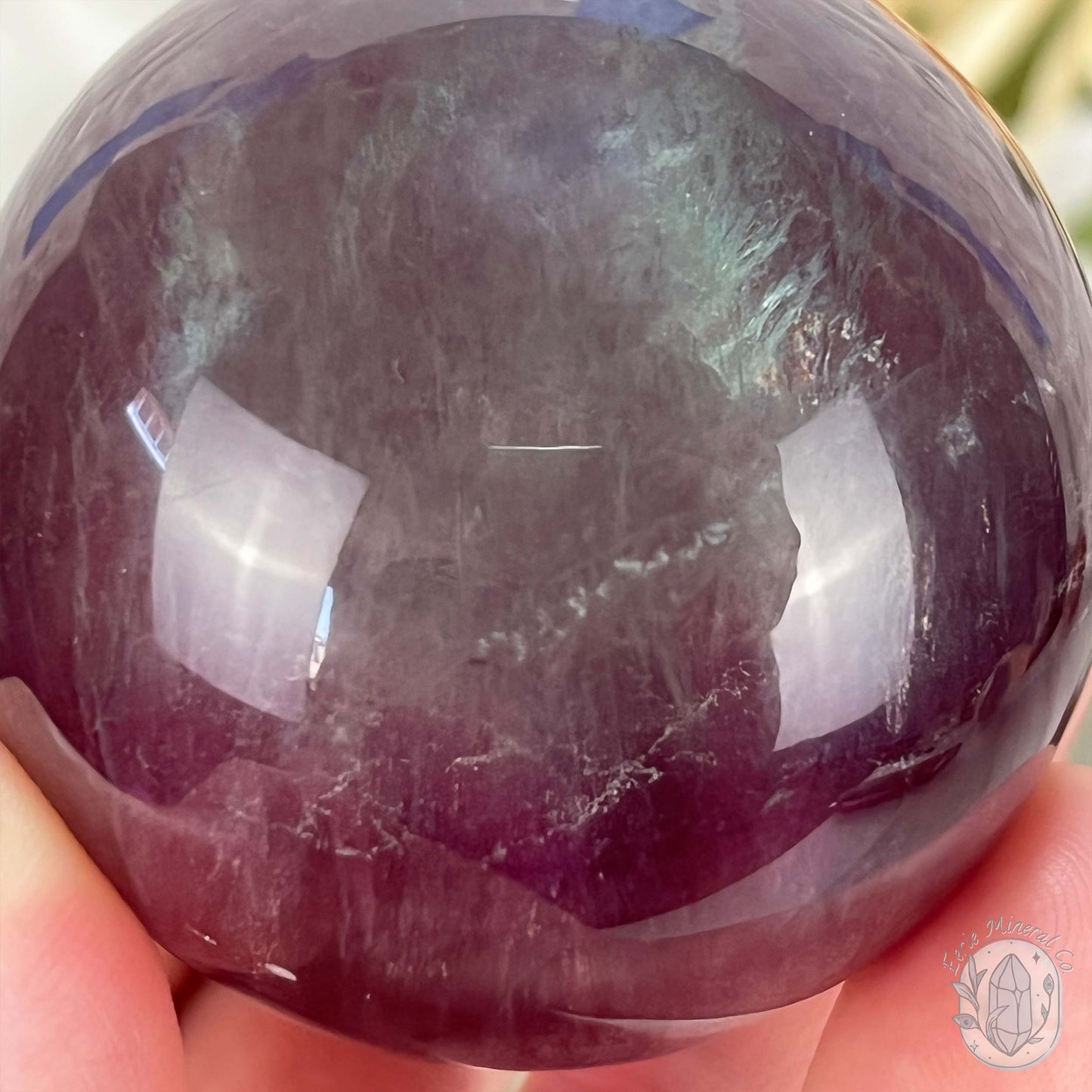 53mm Polished Rainbow Fluorite Sphere with Flash