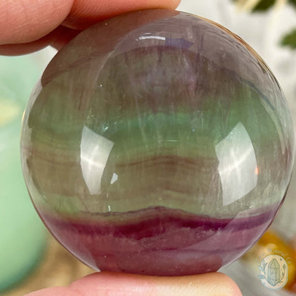 48mm Polished Rainbow Fluorite Sphere with Flash