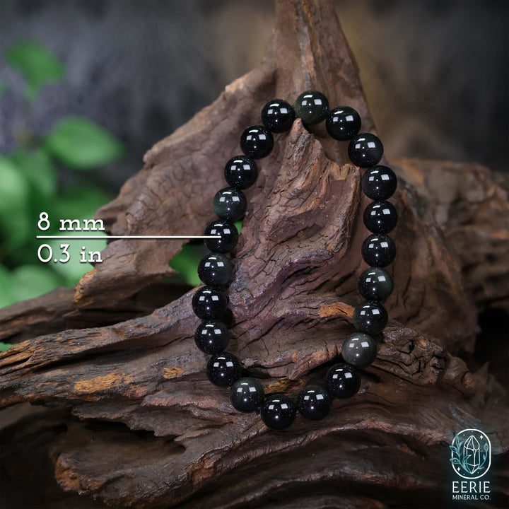Rainbow Obsidian Gemstone Beaded Boho Stretch Bracelet