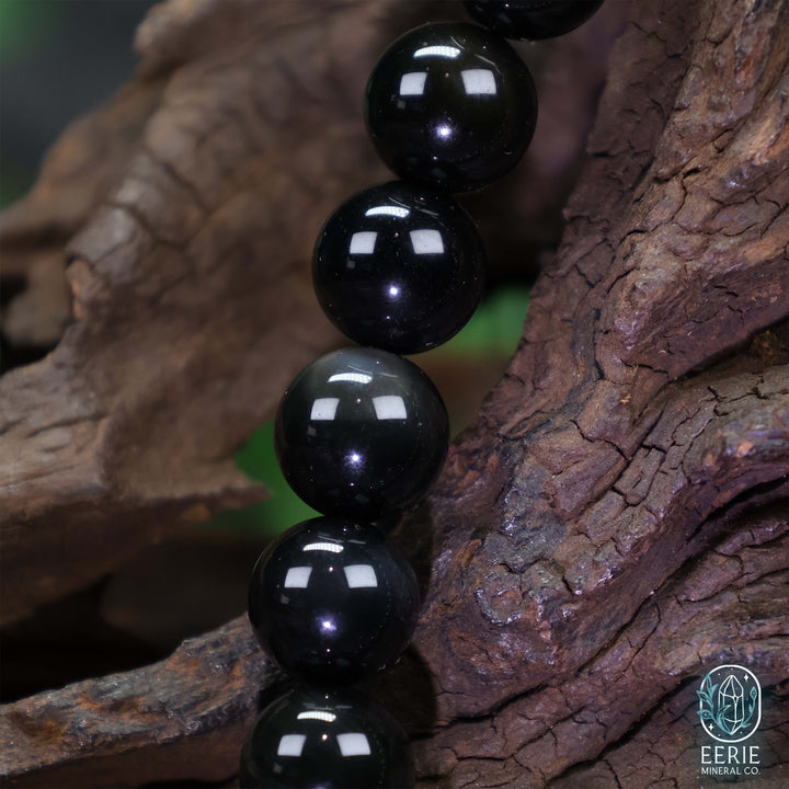 Rainbow Obsidian Gemstone Beaded Boho Stretch Bracelet