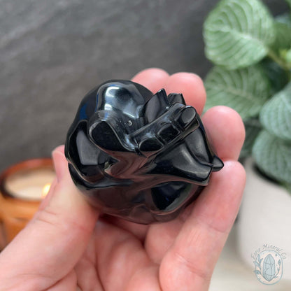 Rainbow Sheen Obsidian Anatomical Heart Carving
