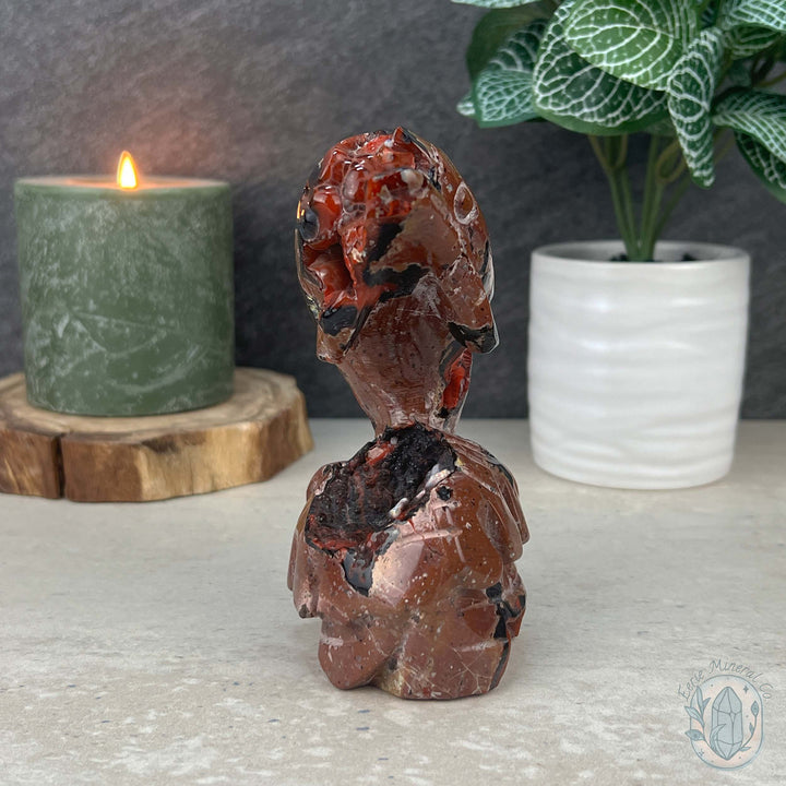 Volcanic Red Fox Botryoidal Agate Dolphin Carving