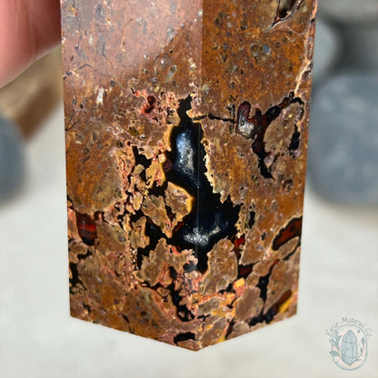 Polished Volcanic Red Fox Botryoidal Agate Tower