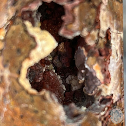 Polished Volcanic Red Fox Botryoidal Agate Tower