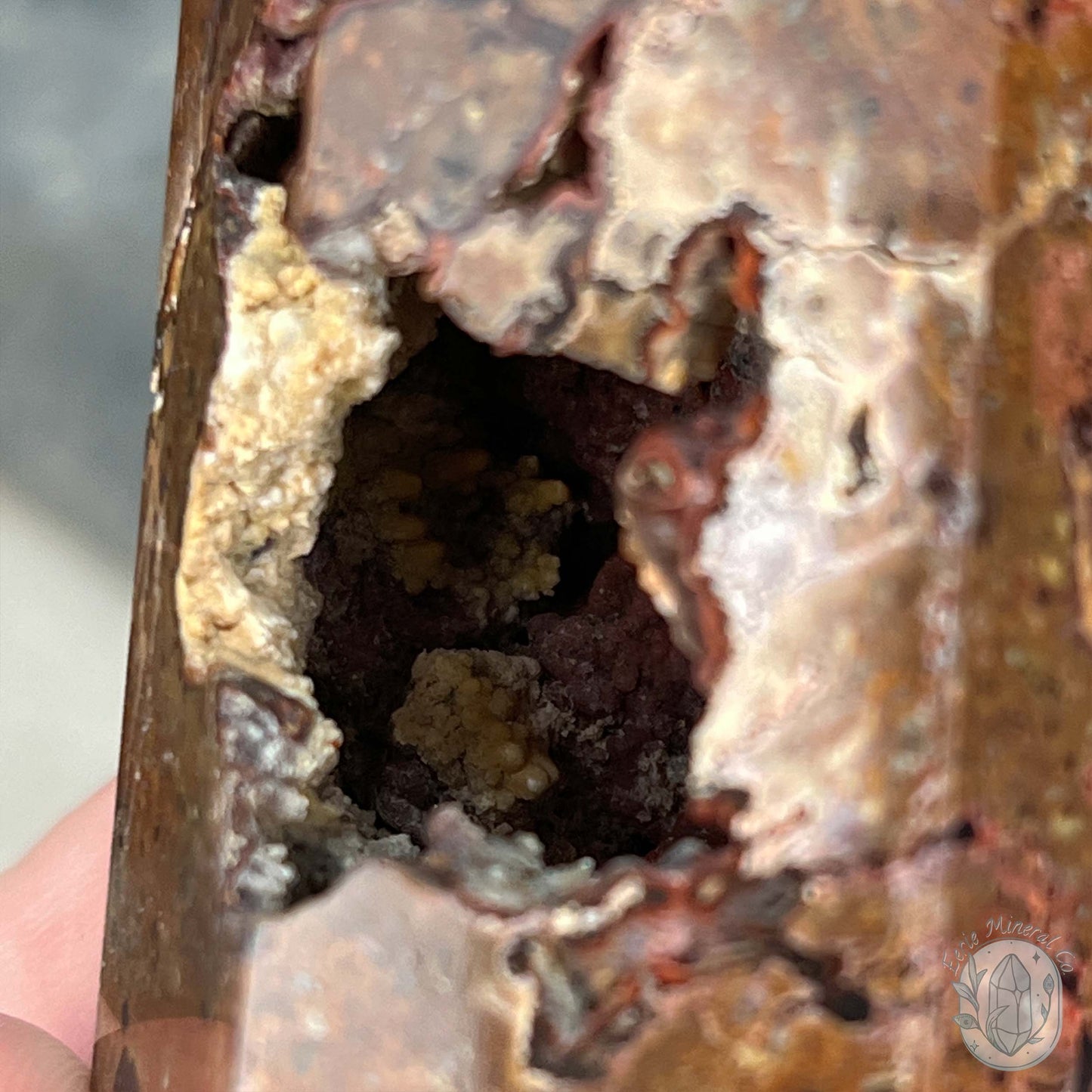 Polished Volcanic Red Fox Botryoidal Agate Tower