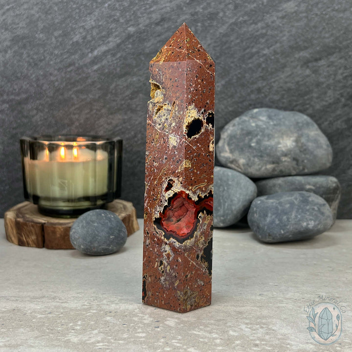 Polished Volcanic Red Fox Botryoidal Agate Tower | Points & Obelisks ...