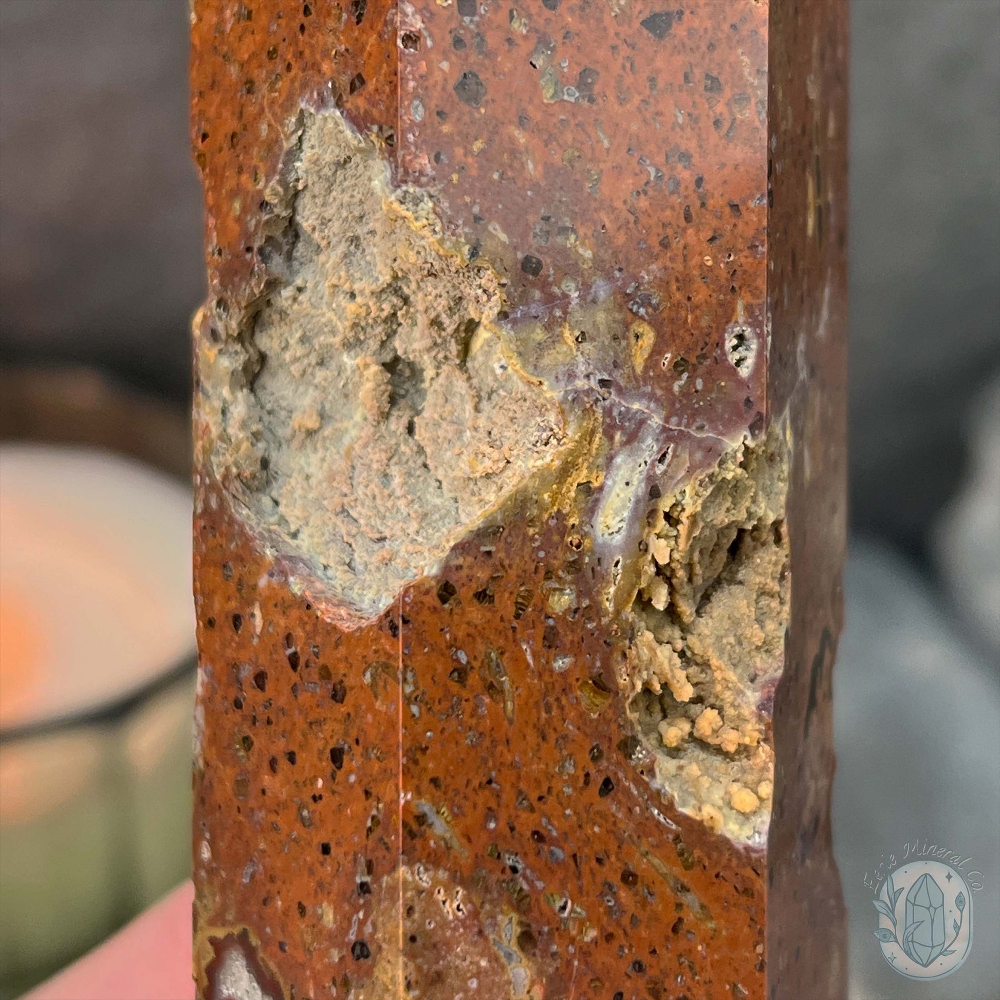Polished Volcanic Red Fox Botryoidal Agate Tower
