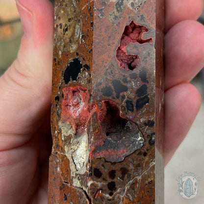 Polished Volcanic Red Fox Botryoidal Agate Tower