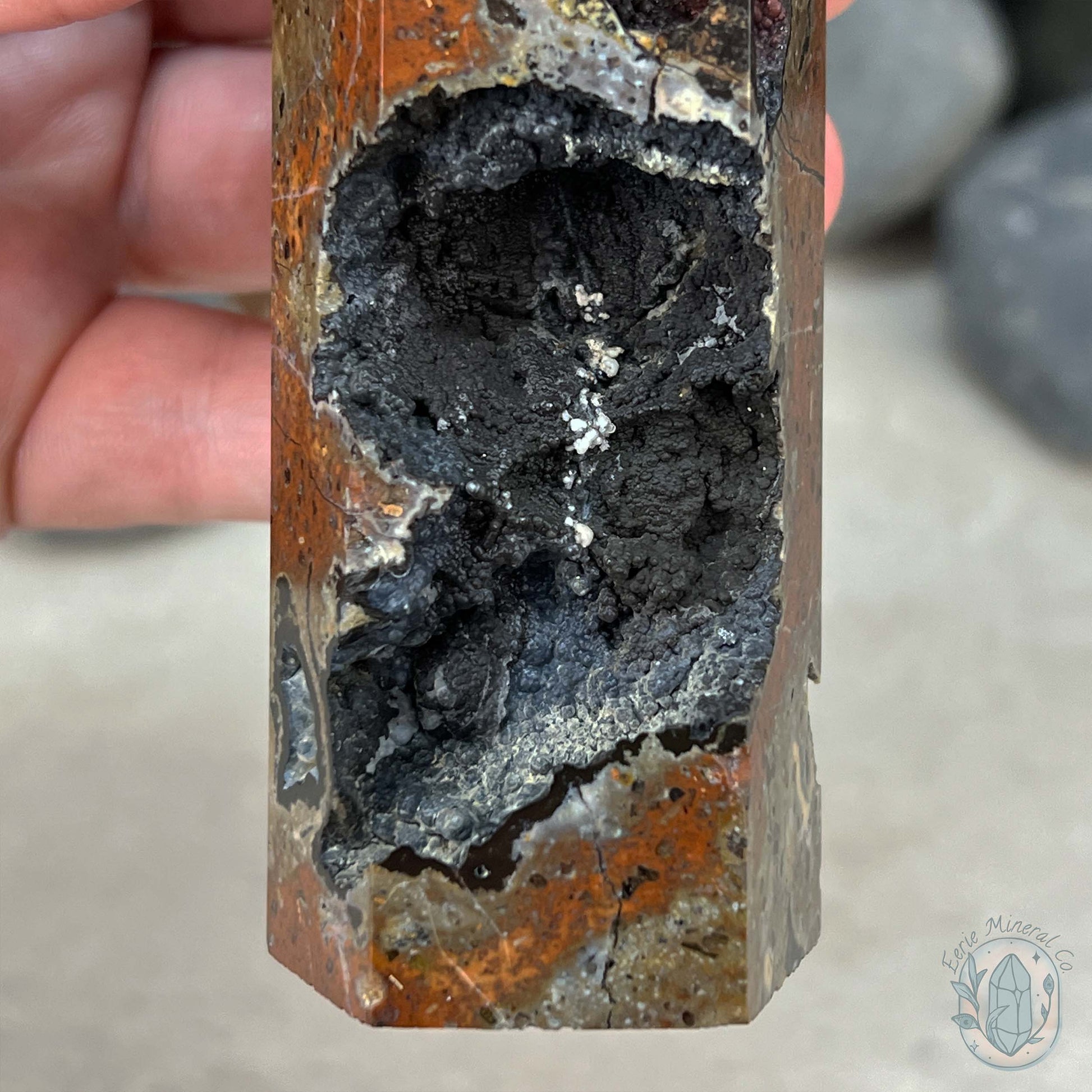 Polished Volcanic Red Fox Botryoidal Agate Tower