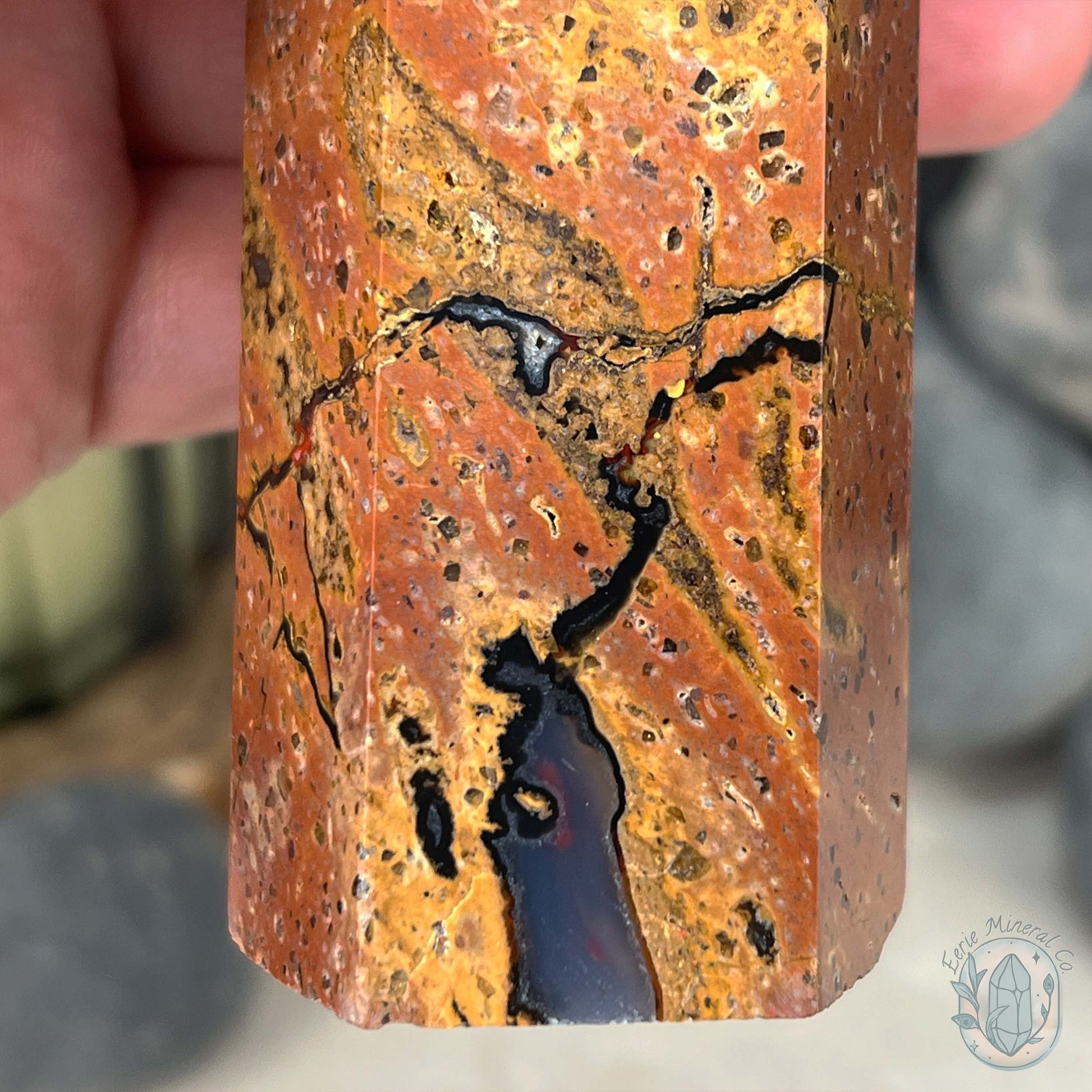 Polished Volcanic Red Fox Botryoidal Agate Tower