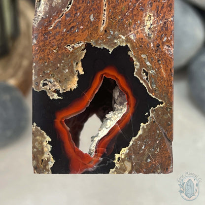 Polished Volcanic Red Fox Botryoidal Agate Tower