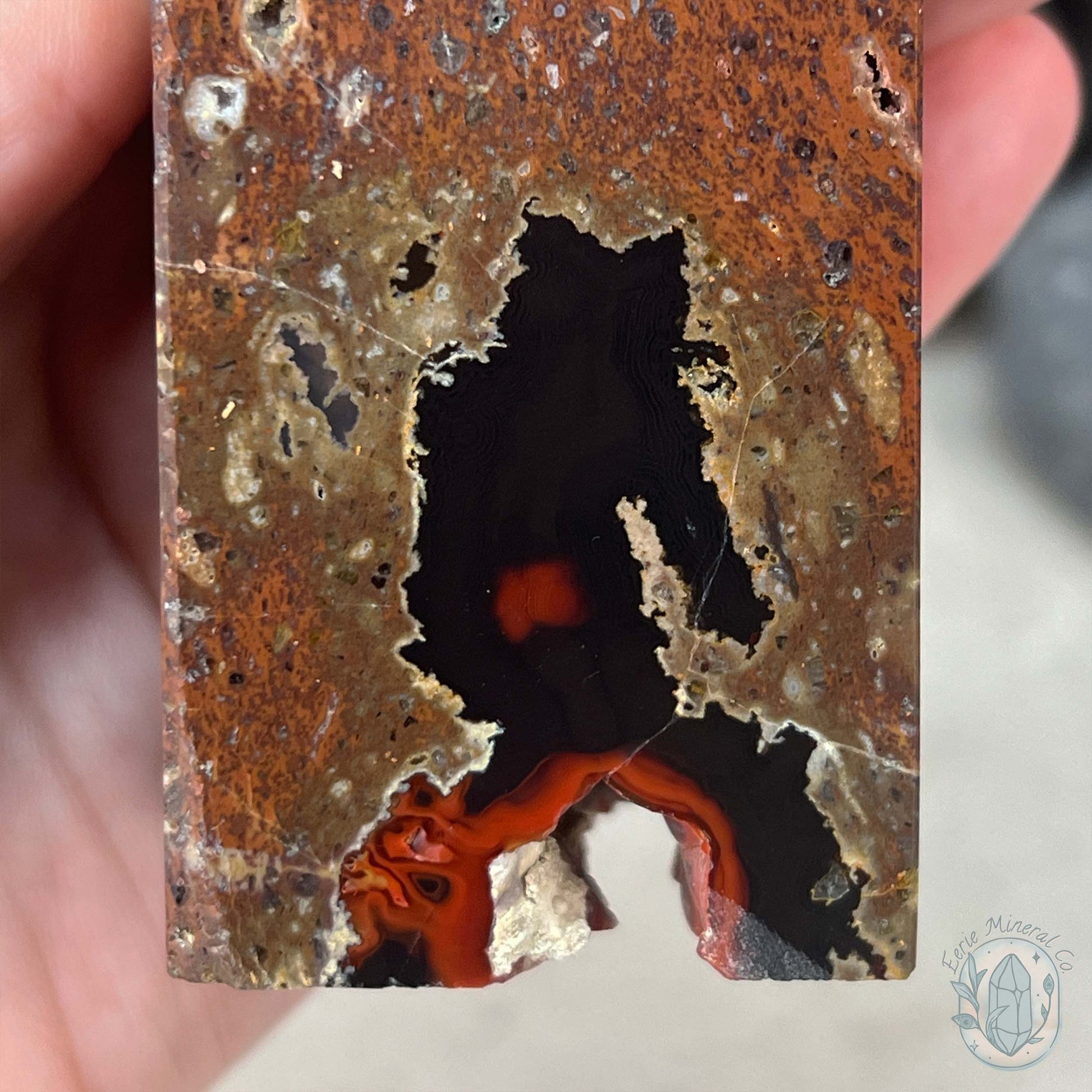 Polished Volcanic Red Fox Botryoidal Agate Tower