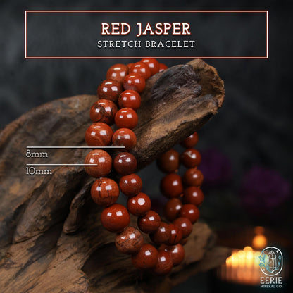 Red Jasper Beaded Boho Stretch Bracelet