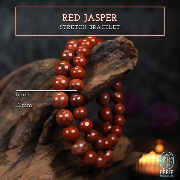 Red Jasper Beaded Boho Stretch Bracelet