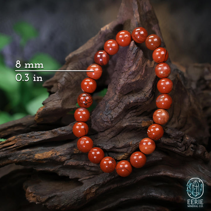 Red Jasper Beaded Boho Stretch Bracelet