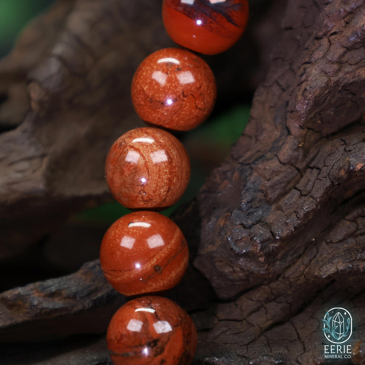 Red Jasper Beaded Boho Stretch Bracelet