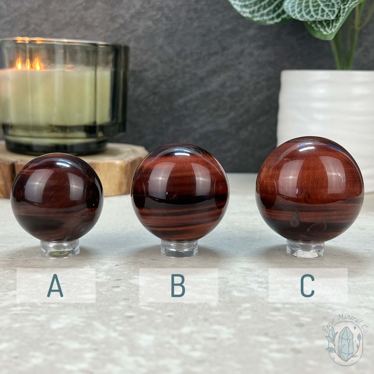 37mm-Polished Red Tiger Eye Sphere