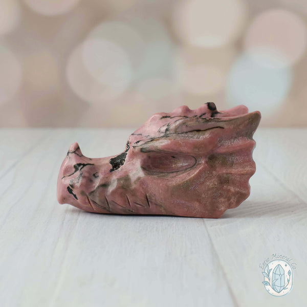 Rhodonite Dragon Head Carving