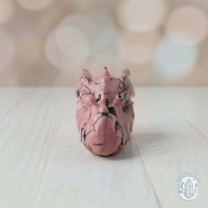 Rhodonite Dragon Head Carving