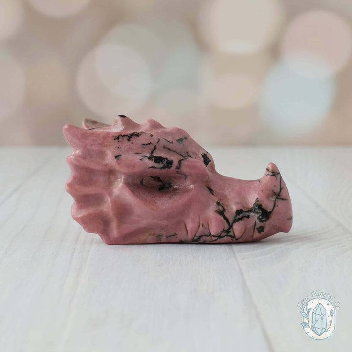 Rhodonite Dragon Head Carving