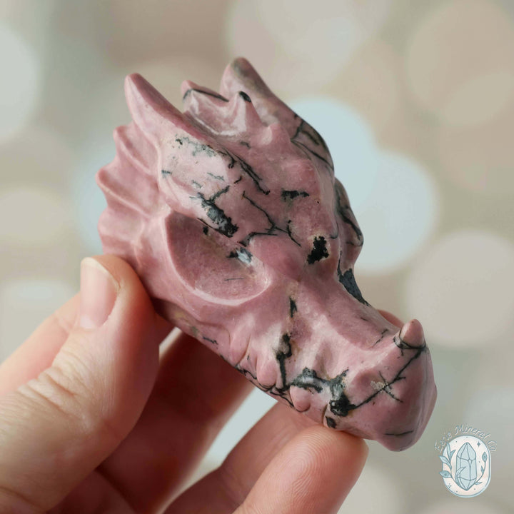 Rhodonite Dragon Head Carving