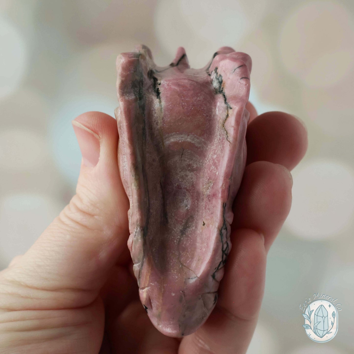 Rhodonite Dragon Head Carving
