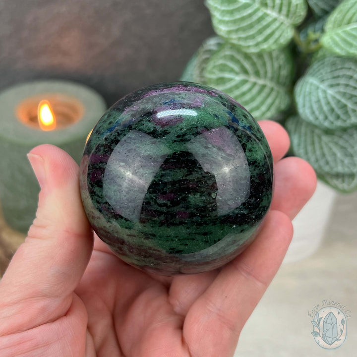 61mm UV Reactive Ruby Zoisite Sphere