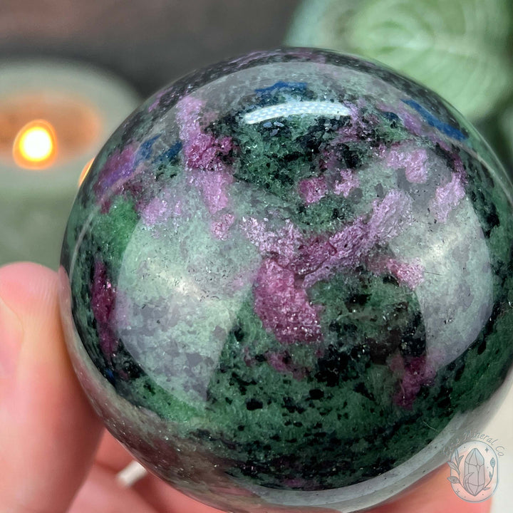 61mm UV Reactive Ruby Zoisite Sphere