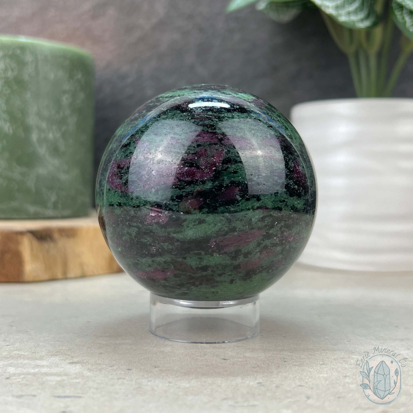 63mm UV Reactive Ruby Zoisite Sphere